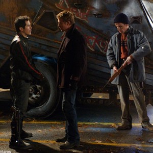 From left to right are JOHN LEGUIZAMO as Cholo, SIMON BAKER as Riley and ROBERT JOY as Charlie, mercenaries hired to keep the city of the living in supplies