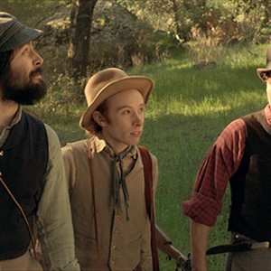 (L-R) Ciarán MacGillivray as Ray Hare, Josh Cruddas as Jimmy and François Arnaud as Warner Pitts in "Copperhead."