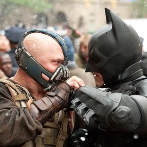 THE DARK KNIGHT RISES, from left: Tom Hardy, Christian Bale as Batman, 2012. ph: Ron Phillips/©Warner Bros.
