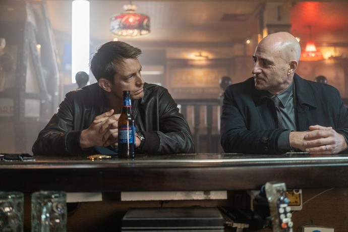 Detective Doug Slater (Mark Strong, R) recruits his former partner detective Frank Shaw (Joel Kinnaman) to work a new case after Shaw's lost his hearing, in "The Silent Hour." (Republic Pictures)