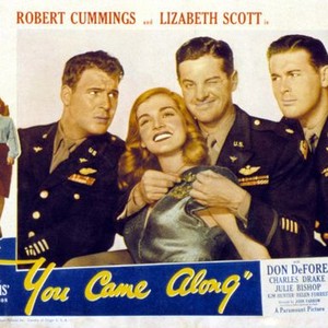 YOU CAME ALONG, Charles Drake, Lizabeth Scott, Robert Cummings, Don DeFore, 1945. Script by Ayn Rand