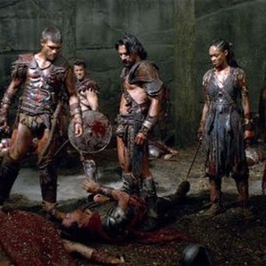 Spartacus, from left: Liam McIntyre, Manu Bennett, Cynthia Addai-Robinson, Heath Jones, 'Separate Paths', Season 4: War of the Damned, Ep. #8, 03/22/2013, ©SYFY