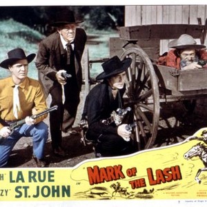 MARK OF THE LASH, Lash La Rue (second from right), Al 'Fuzzy' St. John, 1948