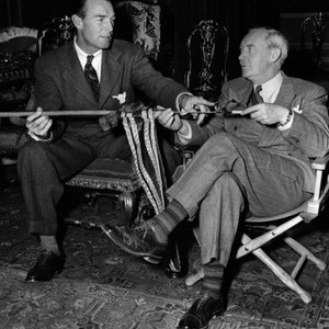 CAPTAIN KIDD, Randolph Scott, director Rowland Lee, on-set, 1945