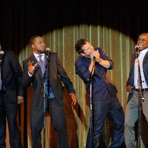 Psych, from left: Mekhi Phifer, Jaleel White, James Roday, Dulé Hill, 'Let's Doo-Wop It Again', Season 6, Ep. #13, 03/21/2012, ©USA