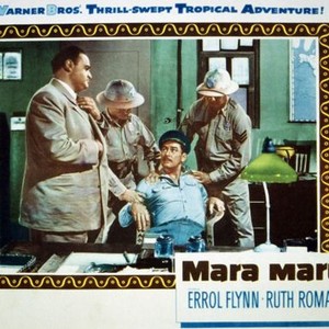 MARA MARU, Dan Seymour (left), Errol Flynn (seated), 1952