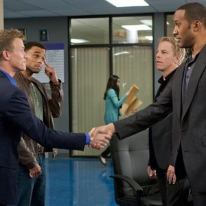 Common Law, from left: Warren Kole, Michael Ealy, Greg Germann, Yohance Myles, 'Ex-Factor', Season 1, Ep. #4, 06/08/2012, ©USA