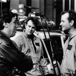 GHOSTBUSTERS, from left, director Ivan Reitman, Dan Aykroyd, Bill Murray, 1984, ©Columbia