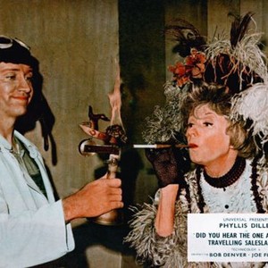 DID YOU HEAR THE ONE ABOUT THE TRAVELING SALESLADY?, from left: Bob Denver, Phyllis Diller, 1968