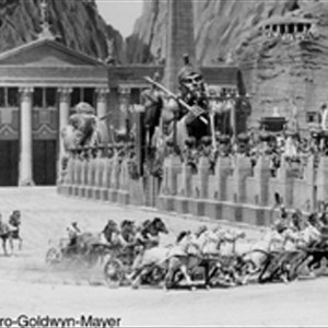 Shown here is the chariot race in the film "Ben-Hur."