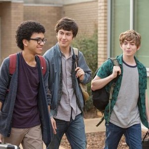 PAPER TOWNS, from left: Justice Smith, Nat Wolff, Austin Abrams, 2015. ph: Michael Tackett/TM & copyright © 20th Century Fox Film Corp. All rights reserved