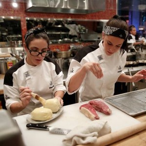 Hell's Kitchen, Manda Palomino (L), Ashley Nickell (R), '5 Chefs Compete', Season 15, Ep. #14, 04/15/2016, ©FOX