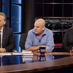Real Time with Bill Maher, Bill Maher (L), David Simon (C), Christine O'Donnell (R), 02/21/2003, ©HBO