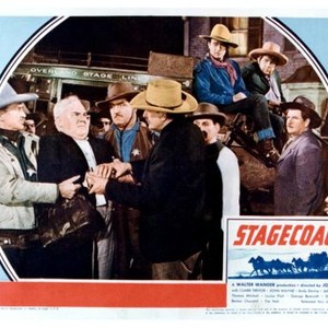 STAGECOACH, Burton Churchill, John Wayne, Andy Devine, George Bancroft, 1939