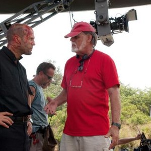 PARKER, l-r: Jason Statham, director Taylor Hackford on set, 2013, ph: Jack English/©FilmDistrict