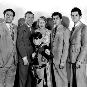 HIT THE ROAD, from left, Bernard Punsley, Huntz Hall, Bob Watson, Gladys George, Billy Halop, Gabriel Dell, 1941
