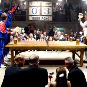 BEERFEST, Erik Stolhanske (at table, front left), actor/director Jay Chandrasekhar (at table, back left), Will Forte (at table, front right), Ralf Moeller (at table, back right), 2006, ©Warner Bros.