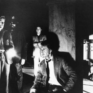 52 PICK-UP, John Glover, Clarence Williams III, Robert Trebor, Roy Scheider (seated), 1986. ©Cannon Films