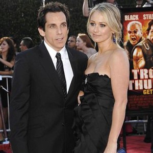 Ben Stiller, Christine Taylor (wearing a Prada dress) at arrivals for TROPIC THUNDER Premiere, Mann's Village Theatre in Westwood, Los Angeles, CA, August 11, 2008. Photo by: Michael Germana/Everett Collection
