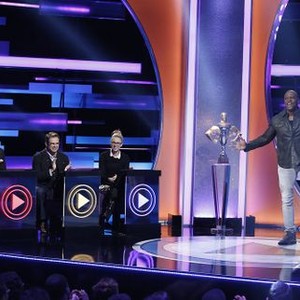 World's Funniest Fails, from left: Jim Jefferies, Dana Gould, Iliza Shlesinger, Terry Crews, 'Worlds Funniest Fails: First Look (streaming only)', Season 1, Ep. #11, ©FOX