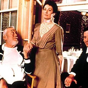 THE DEAD, director John Huston, Anjelica Huston, Donal McCann on set, 1987, (c) Vestron