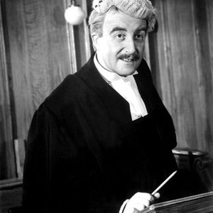 DOCK BRIEF, Peter Sellers, 1962, British lawyer with wig askew