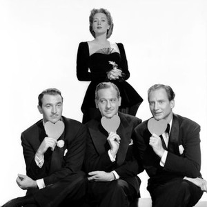 THREE HEARTS FOR JULIA, front from left: Lee Bowman, Melvyn Douglas, Richard Ainley, Ann Sothern (rear), 1943