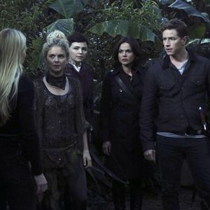 Once Upon a Time, from left: Rose McIver, Ginnifer Goodwin, Lana Parrilla, Joshua Dallas, Michael Raymond-James, 'Think Lovely Thoughts', Season 3, Ep. #8, 11/17/2013, ©ABC