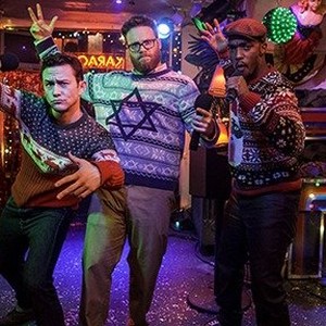 (L-R) Joseph Gordon-Levitt as Ethan, Seth Rogen as Isaac and Anthony Mackie as Chris Roberts in "The Night Before." photo 18