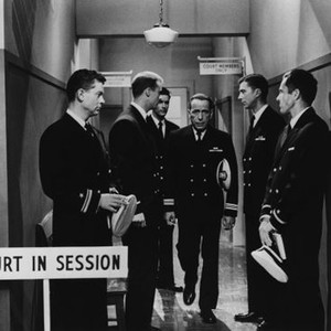 THE CAINE MUTINY, first five from left: Arthur Franz, Robert Francis, James Best, Humphrey Bogart, Herbert Anderson, 1954 tcm1954r-fsct11(tcm1954r-fsct11)