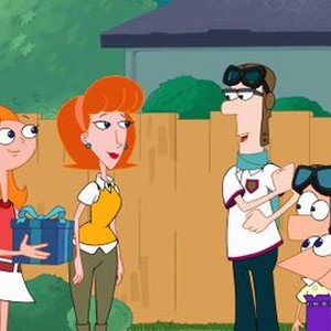 Phineas and Ferb, from left: Ashley Tisdale, Caroline Rhea, Richard O'Brien, Thomas Brodie-Sangster, Vincent Martella, 'Phineas and Ferb: Mission Marvel', Season 4, Ep. #21, 08/16/2013, ©DISNEYXD