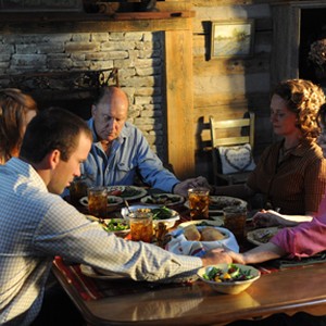 (L-R) Lucas Black as Luke Chisholm, Deborah Ann Woll as Sarah, Robert Duvall as Johnny Crawford, Melissa Leo as Lily and Kathy Baker in "Seven Days in Utopia." photo 8