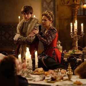 Reign, Spencer MacPherson (L), Megan Follows (R), 'Safe Passage', Season 3, Ep. #15, 05/23/2016, ©KSITE
