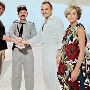 DUFFY, from left: James Coburn, John Alderton, James Mason, Sussanah York, 1968