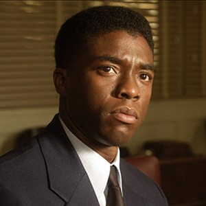 Chadwick Boseman as Jackie Robinson in "42."