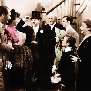 A YANK AT ETON, from left: Ian Hunter, Marta Linden. Mickey Rooney, Edmund Gween, Freddie Bartholomew, Juanita Quigley (green hat), 1942