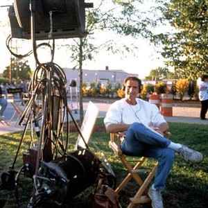 IN & OUT, Screenwriter Paul Rudnick on the set, 1997. (c) Paramount Pictures.