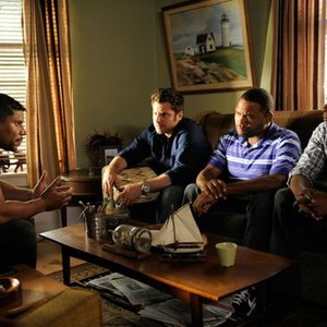 Psych, from left: Stoney Jackson, James Roday, Anthony Anderson, Dulé Hill, 'True Grits', Season 6, Ep. #15, 04/04/2012, ©USA