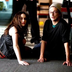 DEFENDOR, from left: Kat Dennings, writer/director Peter Stebbings, on set, 2009. ©Sony Pictures