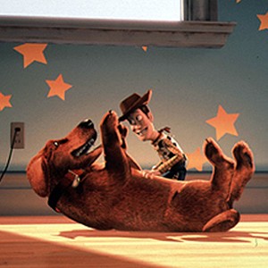 Buster and Woody in Disney's "Toy Story 2."