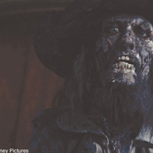 Stunning visual effects unveil the shocking curse that dooms pirate Captain Barbossa (Geoffrey Rush)- when moonlight falls, he is revealed for what he truly is, one of the undead, a living skeleton.