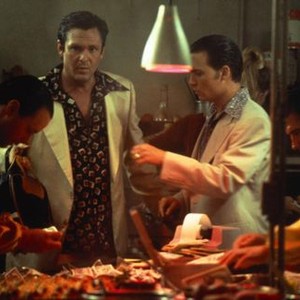 DONNIE BRASCO, Michael Madsen (second from left), Johnny Depp, 1997, (c) TriStar