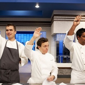 Top Chef: Masters, Hugh Acheson (L), Traci Des Jardins (C), Floyd Cardoz (R), 'Date Night', Season 3, Ep. #7, 05/18/2011, ©BRAVO