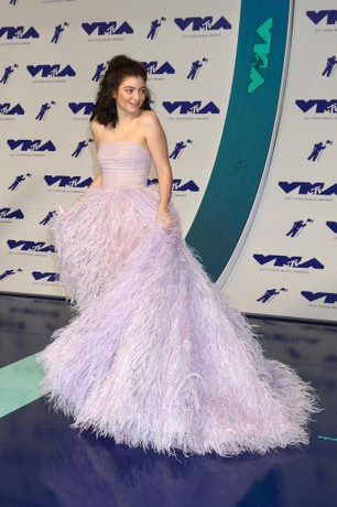lorde purple dress Lorde wore Pink Sheer Dress @ Solar Power Tour Concert in Adelaide March 16, 2023