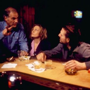 BARFLY, director Barbet Schroeder, Faye Dunaway, Mickey Rourke, on set, 1987. (c)Cannon Films