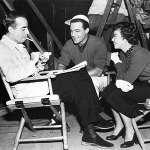 AN AMERICAN IN PARIS, director Vincente Minnelli, Gene Kelly, Leslie Caron, on set, 1951