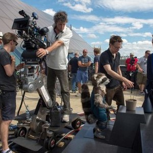 GUARDIANS OF THE GALAXY, director James Gunn (left of center), Sean Gunn (right), on set, 2014. ph: Jay Maidment/©Walt Disney Studios Motion Pictures