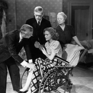 THE APE, Selmer Jackson (bending over), Maris Wrixon (in whellchair), Boris Karloff (mustache), Dorothy Vaughan (right), 1940