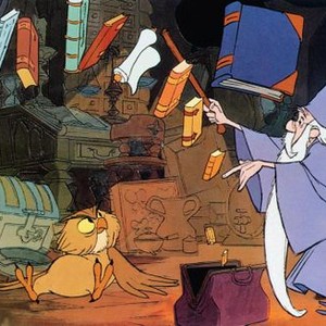 THE SWORD IN THE STONE, from left, Archimedes (voiced by Junius Matthews), Merlin (voiced by Karl Swenson), 1963, ©Walt Disney Pictures