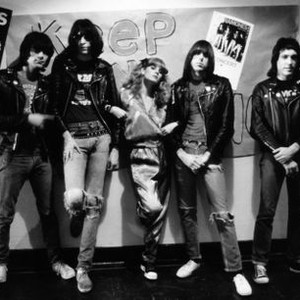 ROCK 'N' ROLL HIGH SCHOOL, The Ramones, (Dee Dee, Johnny, Marky, Joey), P.J. Soles, (center), 1979. (c) New World Pictures.